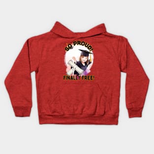 School's out, So Proud! Finally Free! Class of 2024, graduation gift, teacher gift, student gift. Kids Hoodie